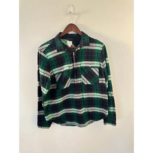Womens J. Crew Half Zip Flannel - Picture 1 of 3